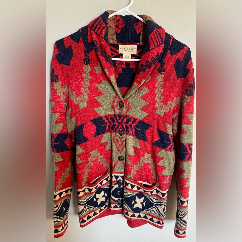 Ralph Lauren multi-colored sweater size Medium. Moderately worn.